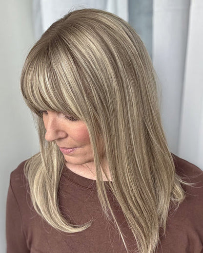 🔥🔥Human Hair Topper with Bangs | Hair Piece for Thinning Hair